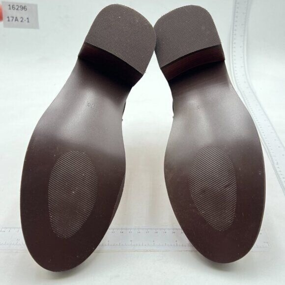 Women's Ankle Boots Flat Boots Buckle Short Booties for Women Brown - Picture 6 of 7